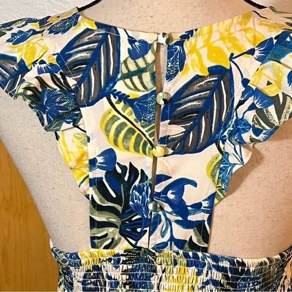 NWT Melloday Smocked Ruffle Cap Sleeve Maxi Dress Sz-S - Picture 9 of 13